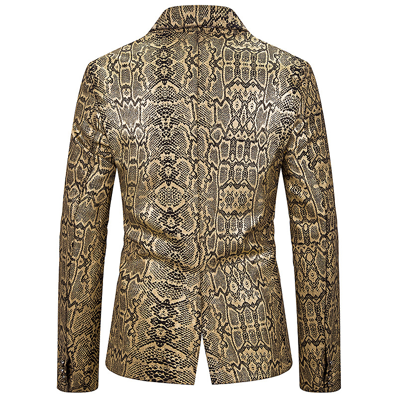 2021 High quality Gold Snake Patter Blazer Men Fashion Blazers Stage Perform Blazer
