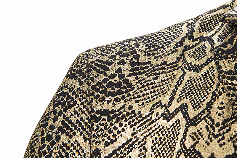 2021 High quality Gold Snake Patter Blazer Men Fashion Blazers Stage Perform Blazer