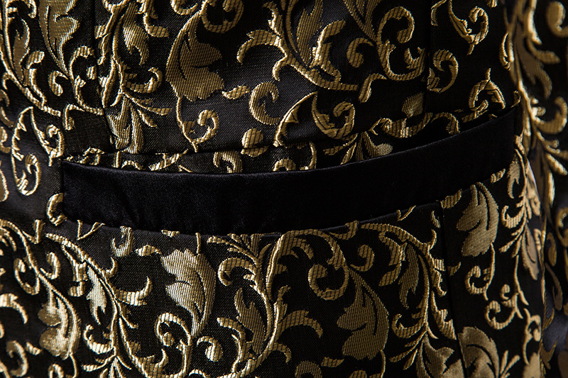 2021 High quality Jacquard Bronzing Floral Blazer Men New Mens Patchwork One Button Blazer Jacket