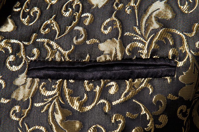 2021 High quality Jacquard Bronzing Floral Blazer Men New Mens Patchwork One Button Blazer Jacket