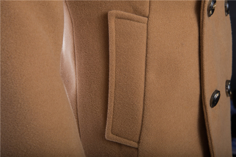 2021 High quality Men Woolen Jacket Camel Detachable Hat Hoodie Homme Overcoat Warm Slim Coat