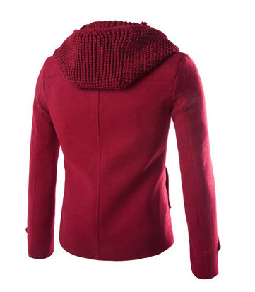 2021 High quality Men Woolen Jacket Camel Detachable Hat Hoodie Homme Overcoat Warm Slim Coat