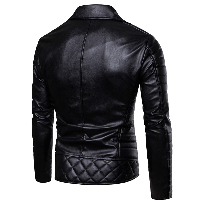 2021 High quality Motorcycle Leather Jackets Men Winter Faux Leather Zipper Men Red Windproof Jackets Causal Coats
