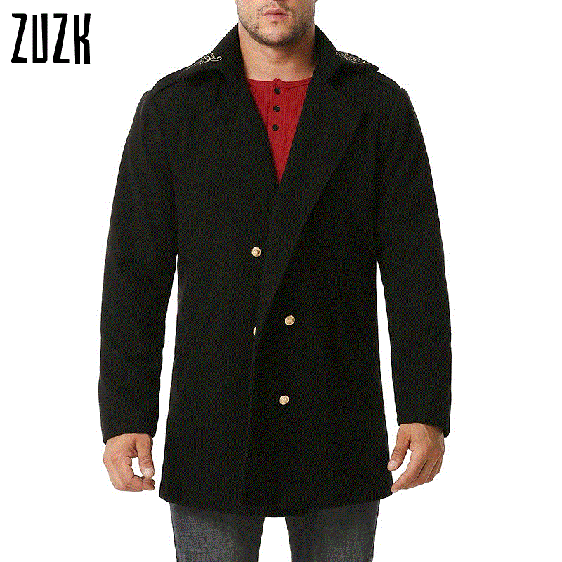 2021 High quality British Style peacoat Men Double Breasted Mens Long Wool Trench Coat