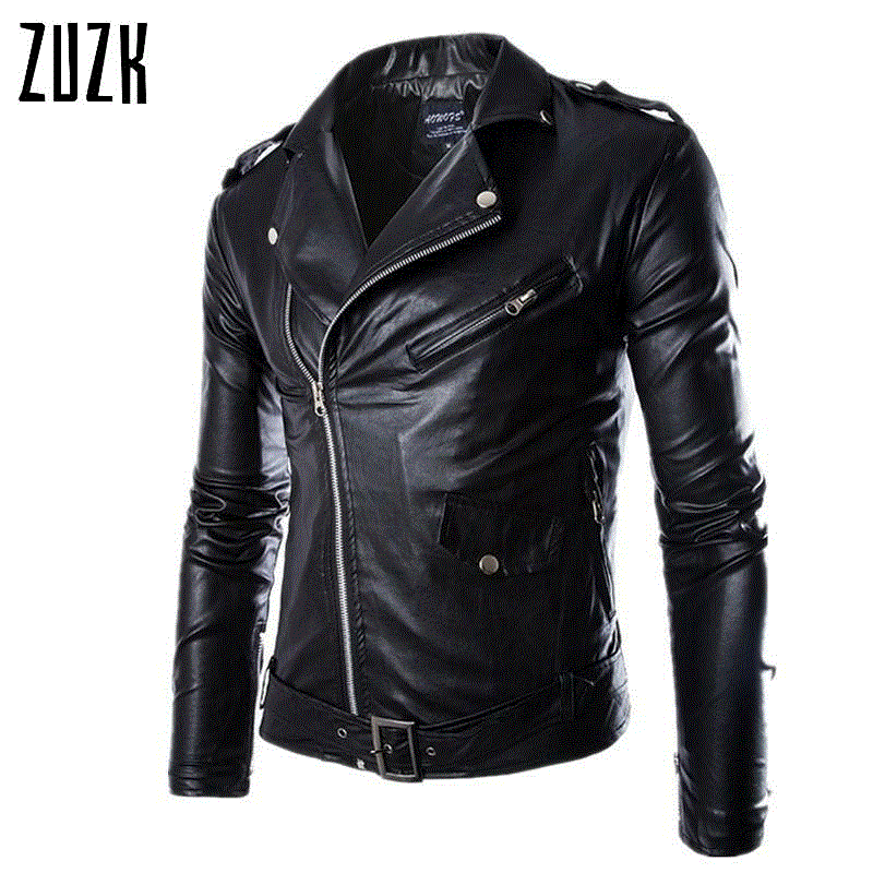 2021 High quality Men Black PU Zipper Suede Faux Leather Coat Punk Long Sleeve Motorcycle Jackets Hip-hop biker Jacket
