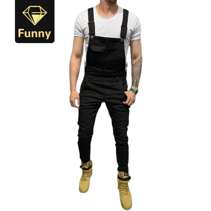 2021 High quality Mens Denim Dungaree Bib Overalls Jumpsuits Moto Biker Jeans Pants Trousers