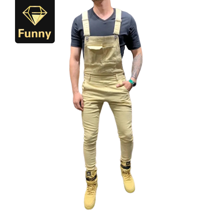 2021 High quality Mens Denim Dungaree Bib Overalls Jumpsuits Moto Biker Jeans Pants Trousers