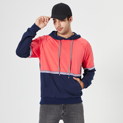 2021 High quality Men Patchwork Hoodies Men Fashion  Sweatshirts Hooded  Sweatshirt