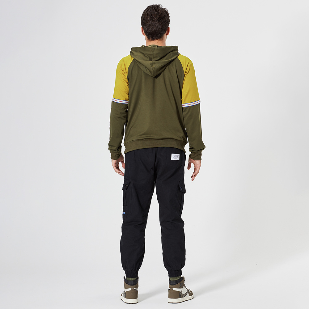 2021 High quality Men Patchwork Hoodies Men Fashion  Sweatshirts Hooded  Sweatshirt