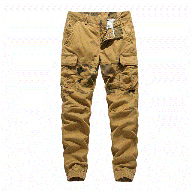 2021 High quality Men's Sports Casual Cargo Trousers Joggers Multi-pocket Trousers