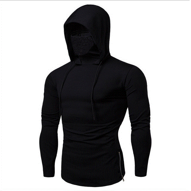 2021 High quality Mens Masked Hoodies New Spring Summer Light Breathable Long Sleeve Casual Hooded Sweatshirt