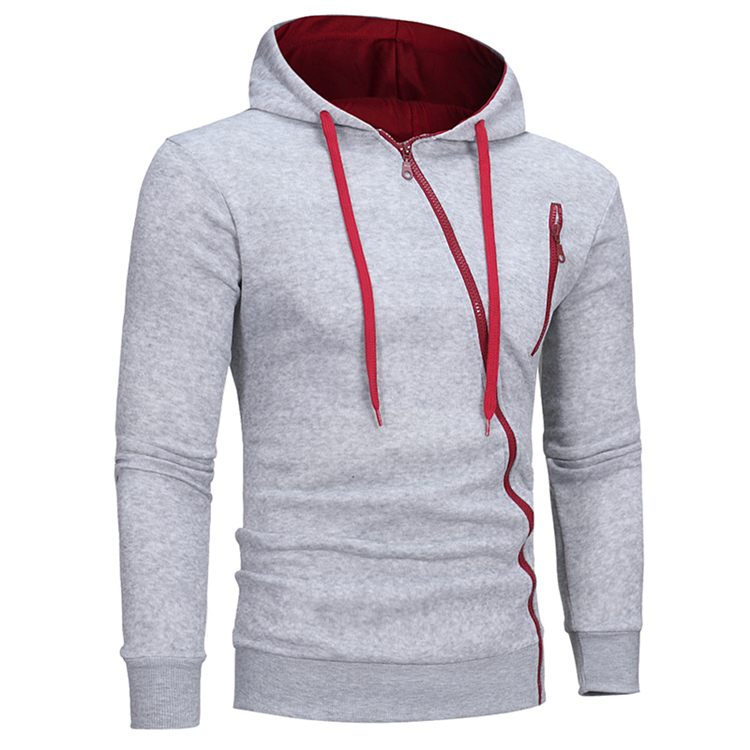 2021 High quality Men's Hoodies Casual Side Oblique Pull Sweatshirt Slim Male Tracksuit