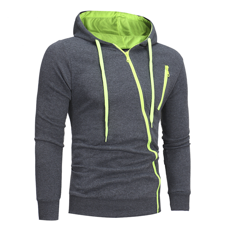 2021 High quality Men's Hoodies Casual Side Oblique Pull Sweatshirt Slim Male Tracksuit