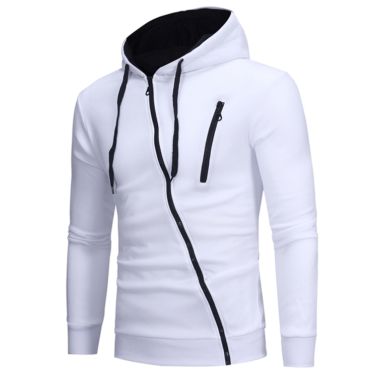 2021 High quality Men's Hoodies Casual Side Oblique Pull Sweatshirt Slim Male Tracksuit