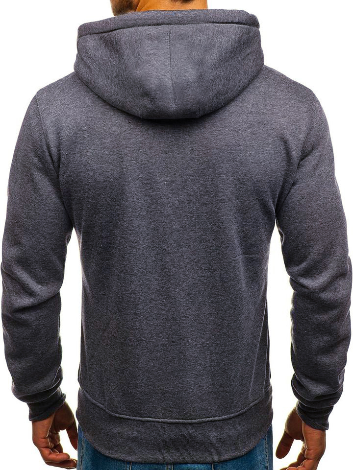 2021 High quality New Men's Casual Zipper Hoodies Sweatshirts Male black Green Solid Color Hooded Outerwear Tops