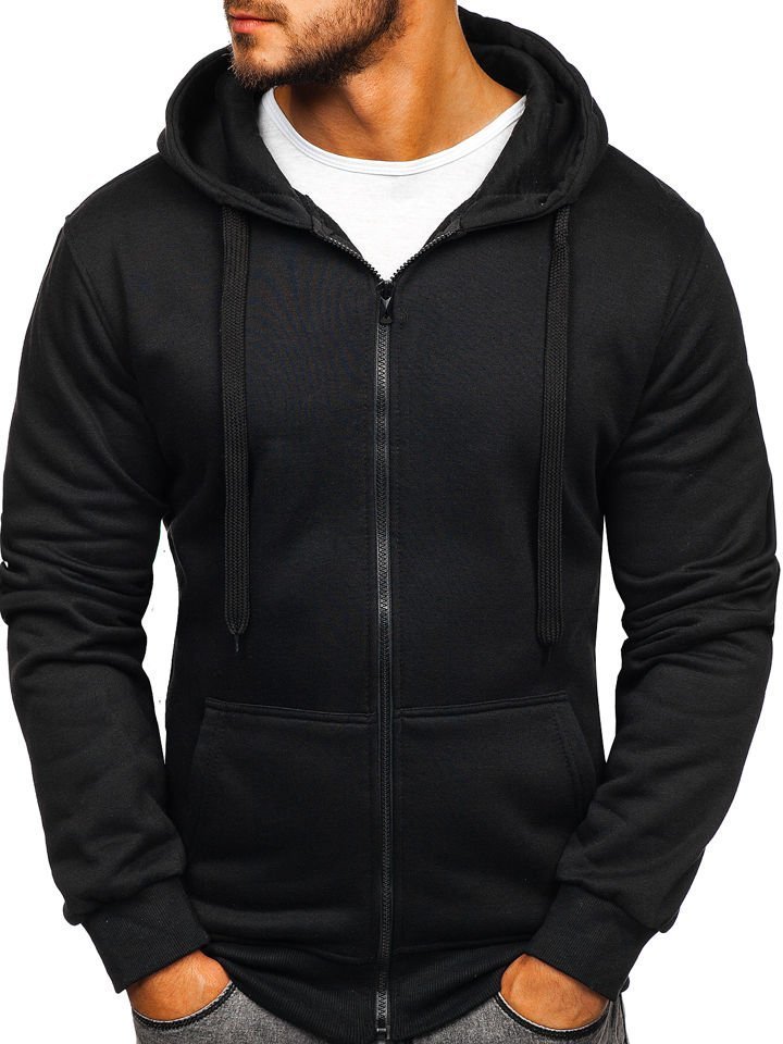 2021 High quality New Men's Casual Zipper Hoodies Sweatshirts Male black Green Solid Color Hooded Outerwear Tops