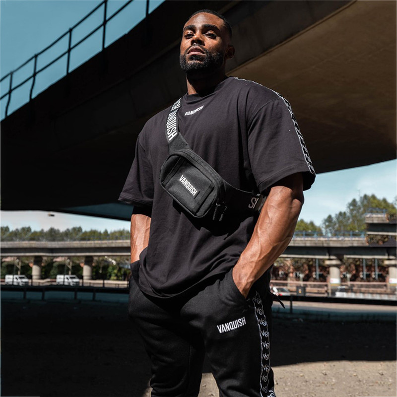 2021 High quality Streetwear summer casual fashion T-shirts fitness short-sleeved  men's clothing