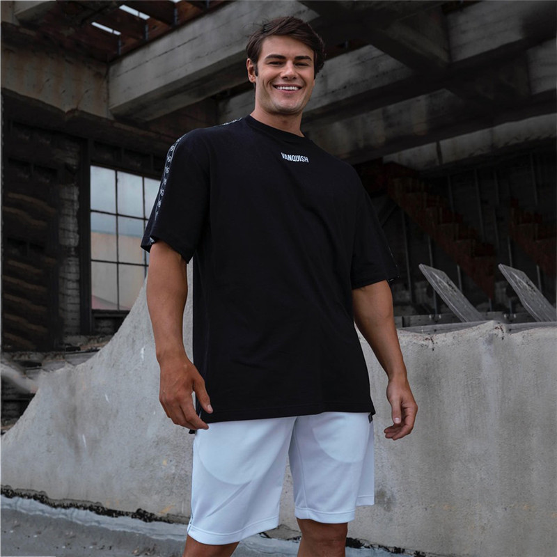 2021 High quality Streetwear summer casual fashion T-shirts fitness short-sleeved  men's clothing