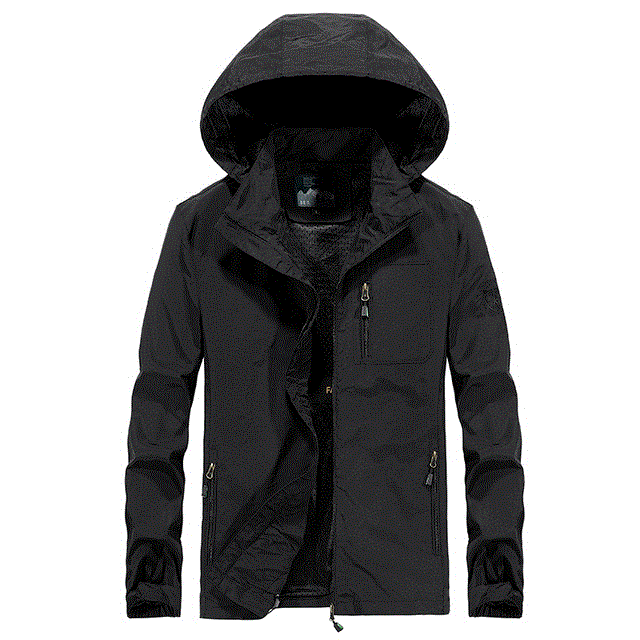 2021 High quality Fashion Men Hoodies Black Jacket Tracksuit Streetwear  Jeans Windbreaker Waterproof Clothing Jacket