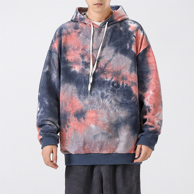 2021 High quality Autumn Tie Dye Hoodies Fashion Hooded Sweatshirt Men Clothing Male Streetwear Men Hoodie Sweatshirts