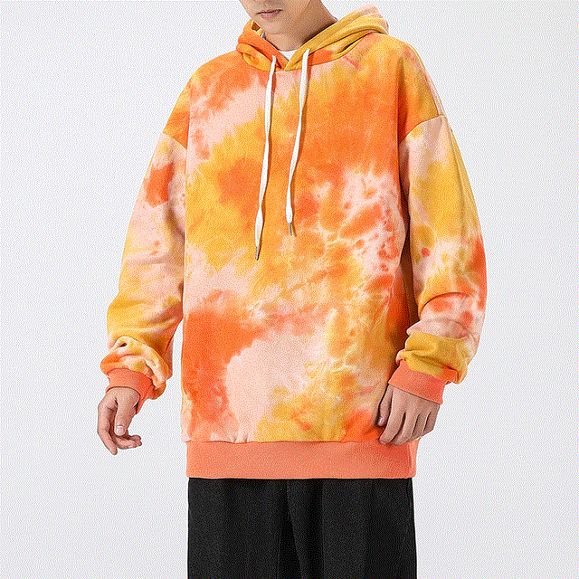 2021 High quality Autumn Tie Dye Hoodies Fashion Hooded Sweatshirt Men Clothing Male Streetwear Men Hoodie Sweatshirts