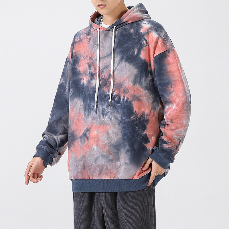 2021 High quality Autumn Tie Dye Hoodies Fashion Hooded Sweatshirt Men Clothing Male Streetwear Men Hoodie Sweatshirts