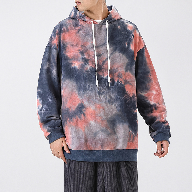 2021 High quality Autumn Tie Dye Hoodies Fashion Hooded Sweatshirt Men Clothing Male Streetwear Men Hoodie Sweatshirts