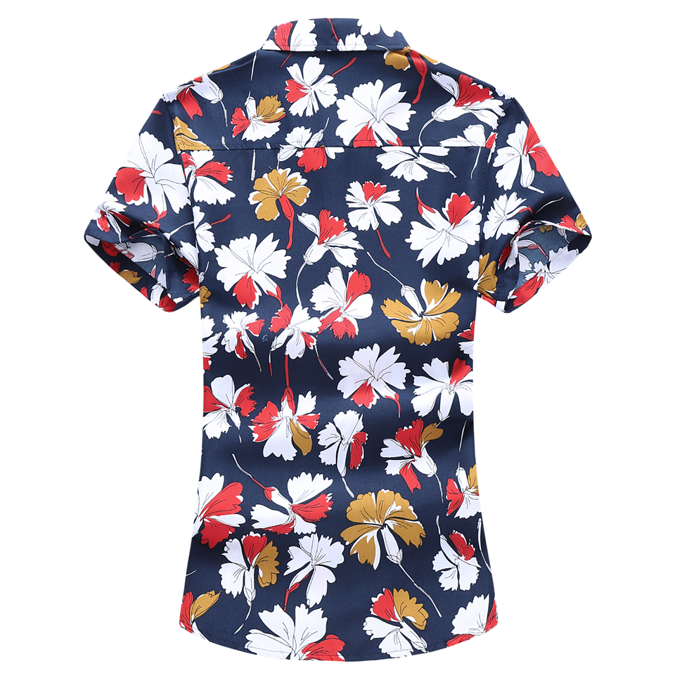 2021 High quality Men Fashion Shirt Summer T-Shirts Fashion Flower Beach Hawaiian Shirt Mens Clothing