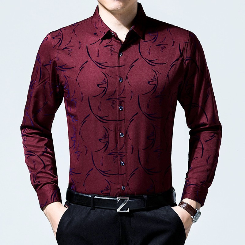 2021 High quality Male Fashion polos Casual Business Slim Men Shirts Long Sleeve Social Shirts Dress Clothing Jersey