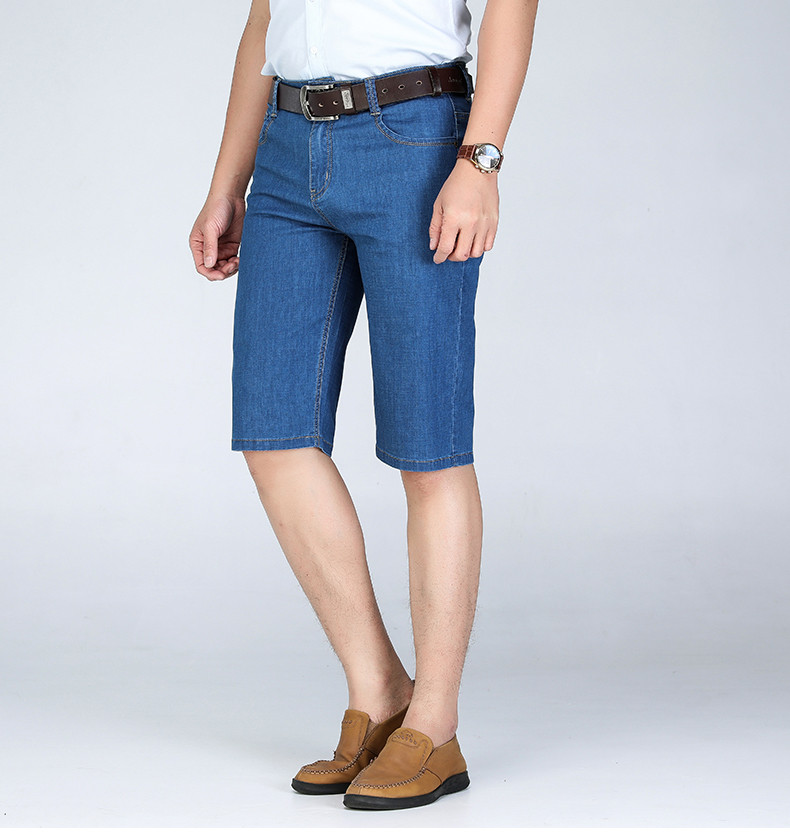 2021 High quality Men comfortable Tousers summer clothing business casual cotton stretch straight jeans shorts