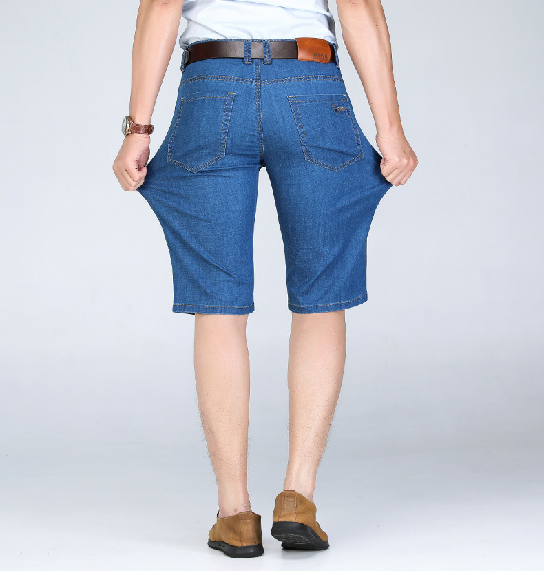 2021 High quality Men comfortable Tousers summer clothing business casual cotton stretch straight jeans shorts