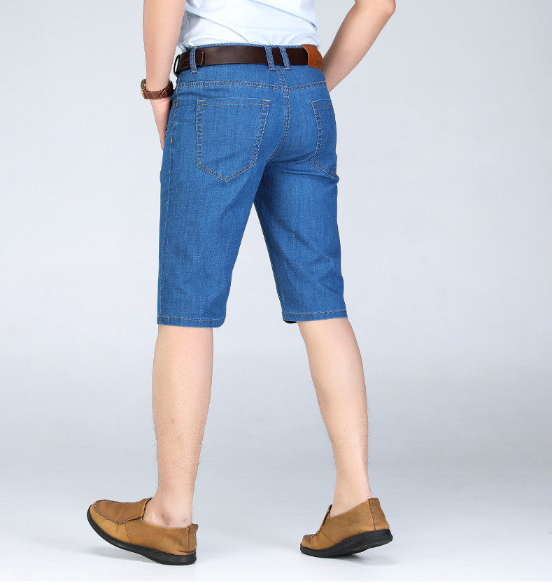 2021 High quality Men comfortable Tousers summer clothing business casual cotton stretch straight jeans shorts