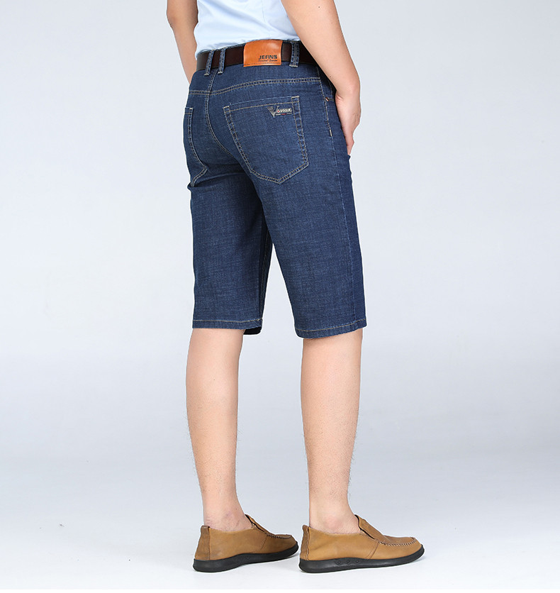 2021 High quality Men comfortable Tousers summer clothing business casual cotton stretch straight jeans shorts