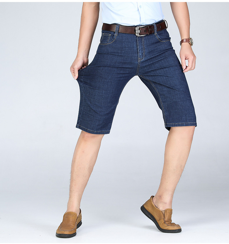 2021 High quality Men comfortable Tousers summer clothing business casual cotton stretch straight jeans shorts