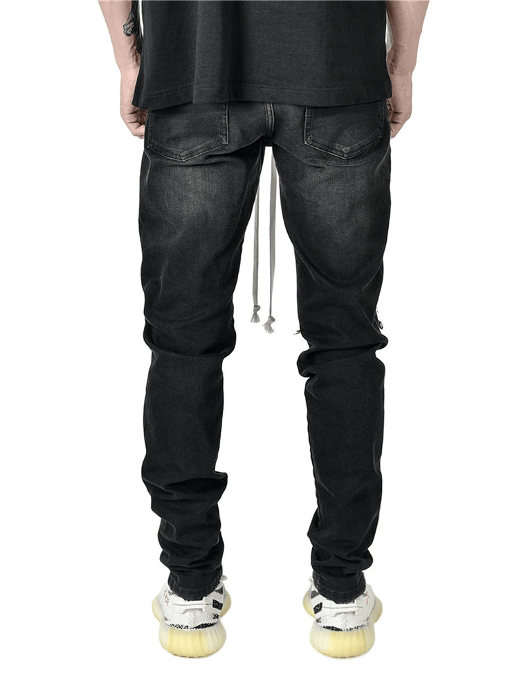 2021 High quality Fashion Men Skinny tousers  Grid Patchwork Stretch Denim Pants Elastic Hip-Hop Jogging Pencil Pants