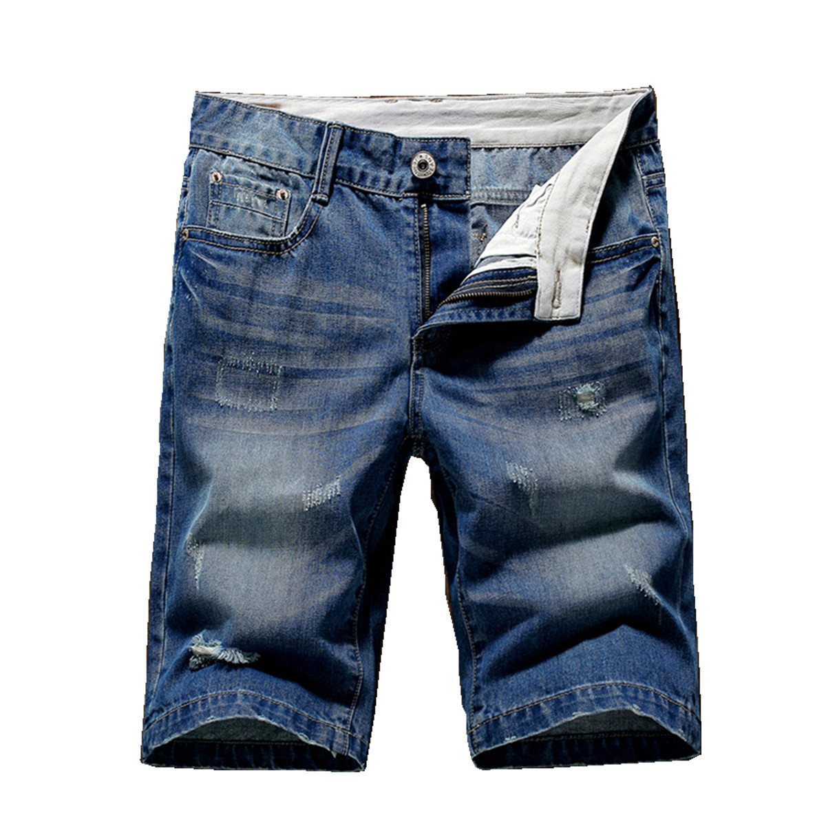 2021 High quality Summer Fashion Mens Ripped Short Jeans  Clothing Cotton Shorts Breathable Tousers Shorts