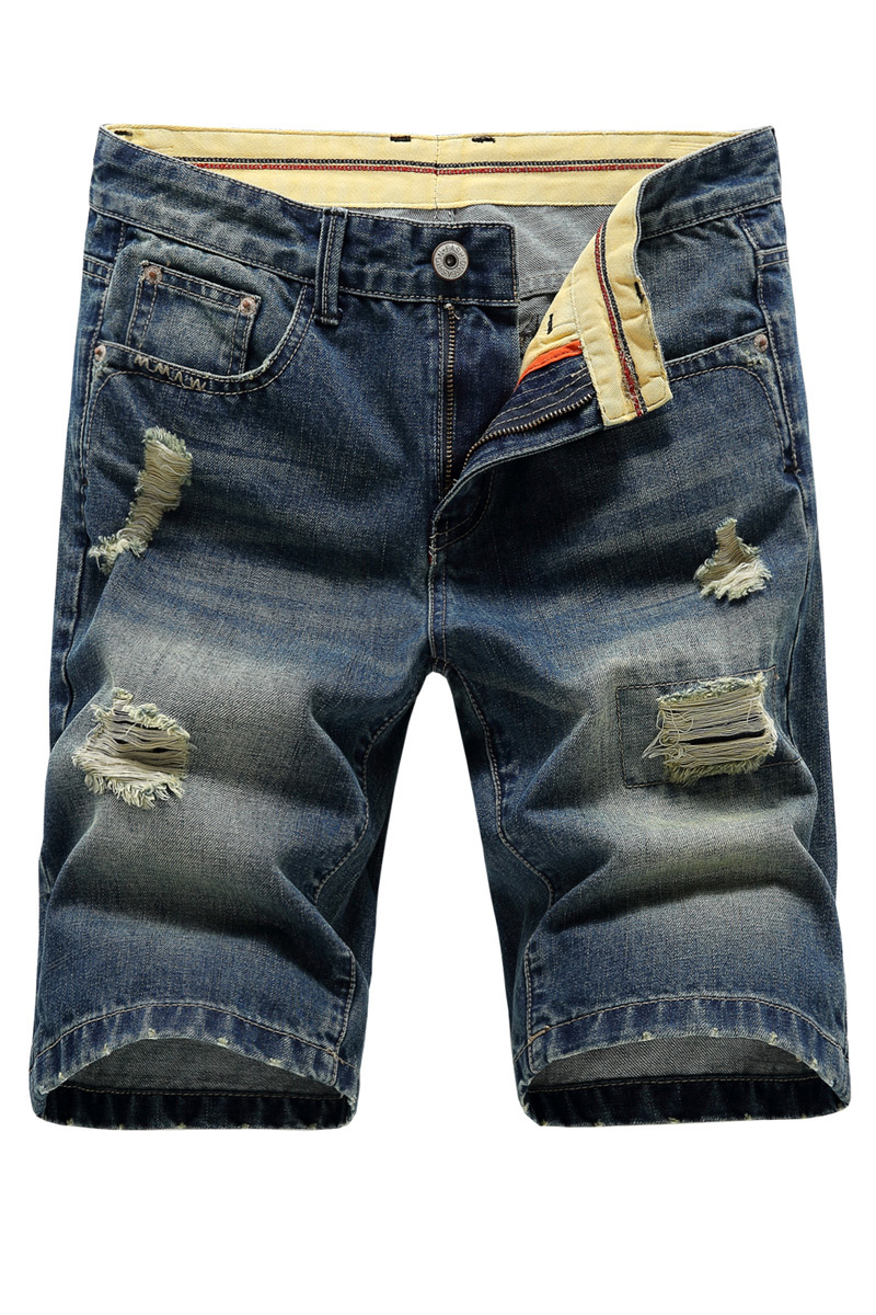 2021 High quality Summer Fashion Mens Ripped Short Jeans  Clothing Cotton Shorts Breathable Tousers Shorts