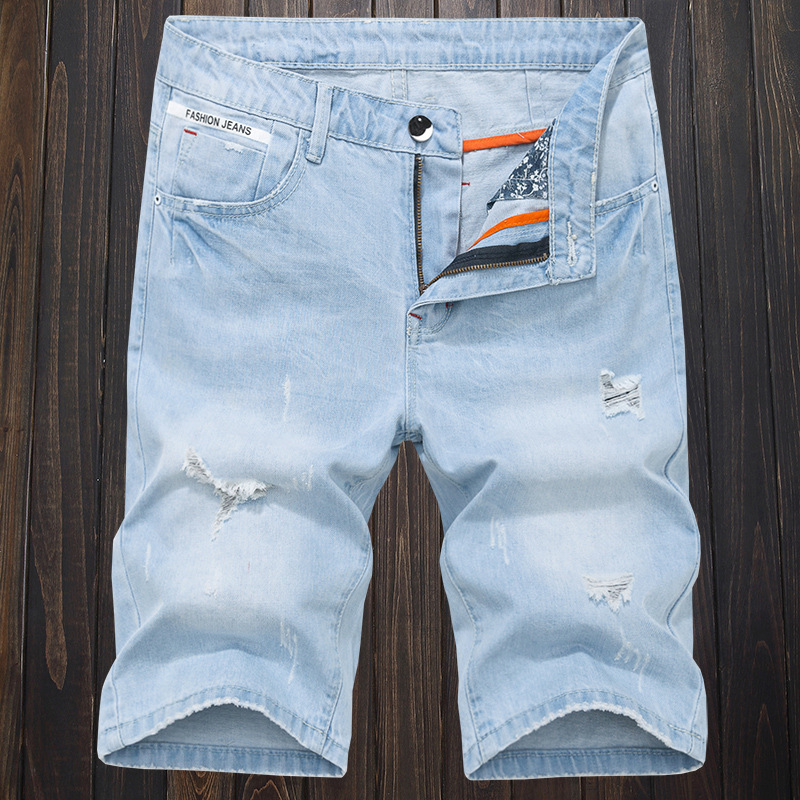 2021 High quality Summer Fashion Mens Ripped Short Jeans  Clothing Cotton Shorts Breathable Tousers Shorts
