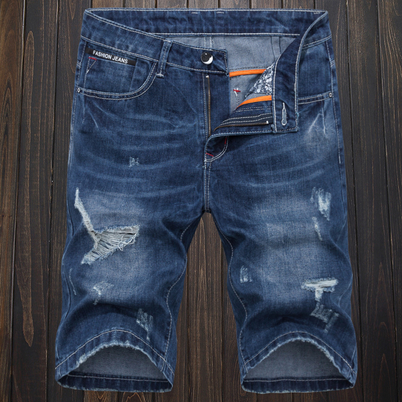2021 High quality Summer Fashion Mens Ripped Short Jeans  Clothing Cotton Shorts Breathable Tousers Shorts