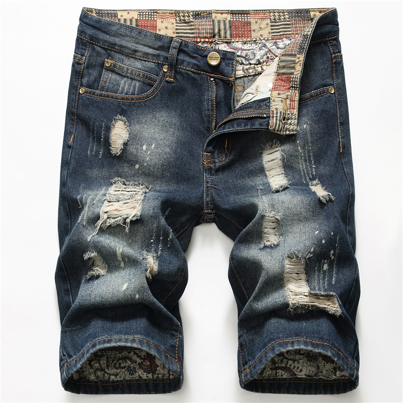 2021 High quality Summer Fashion Mens Ripped Short Jeans  Clothing Cotton Shorts Breathable Tousers Shorts