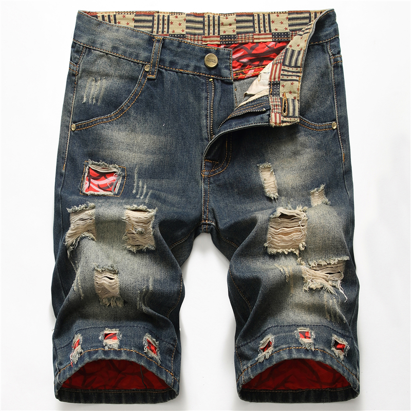 2021 High quality Summer Fashion Mens Ripped Short Jeans  Clothing Cotton Shorts Breathable Tousers Shorts