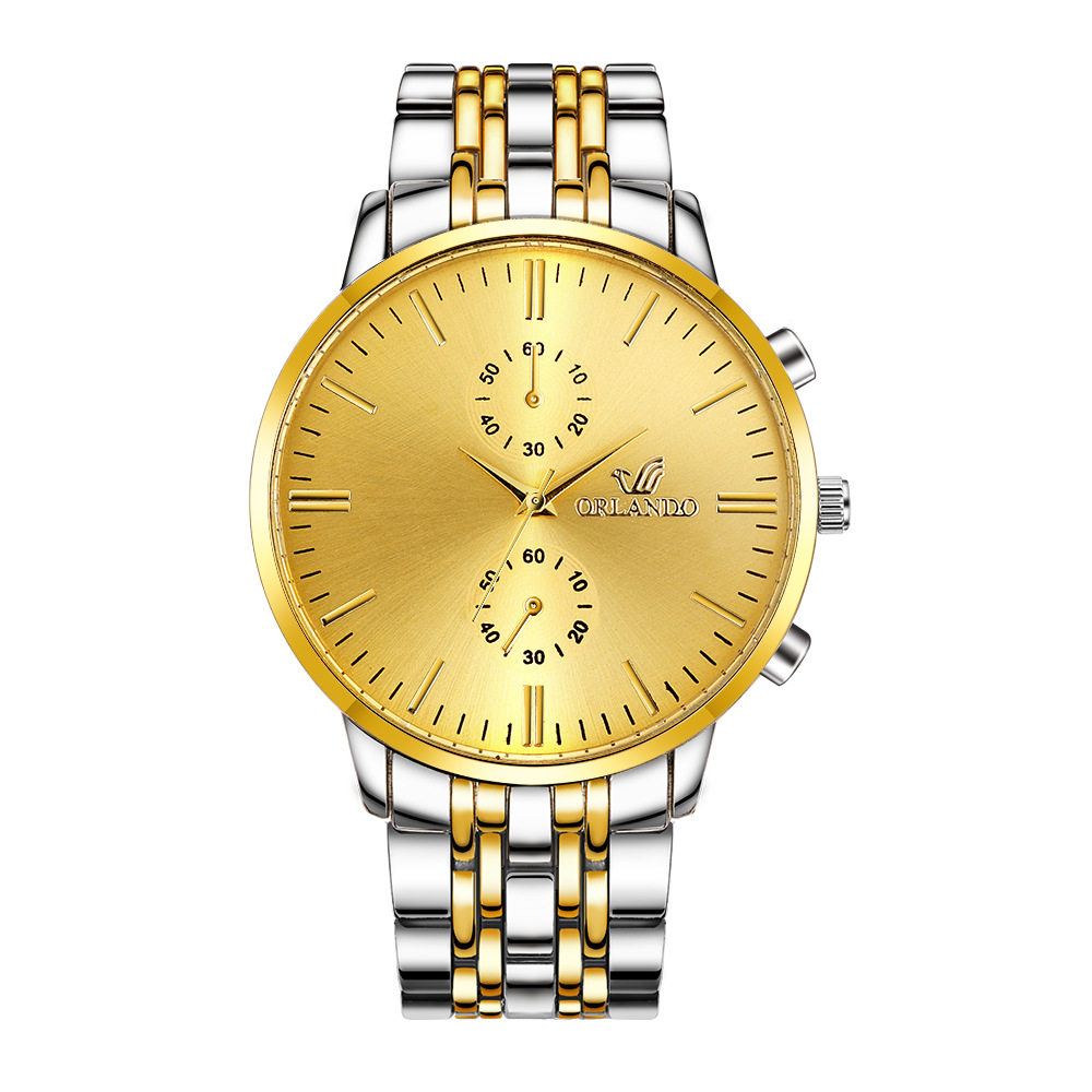 2021 High quality Luxury Men Gold Watches Men Business Quartz Watches Stainless Steel Wristwatches Male Clock