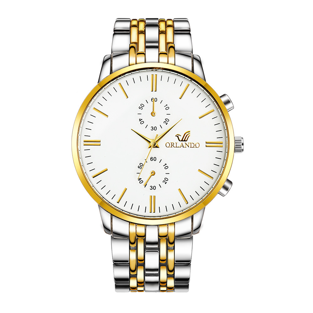 2021 High quality Luxury Men Gold Watches Men Business Quartz Watches Stainless Steel Wristwatches Male Clock