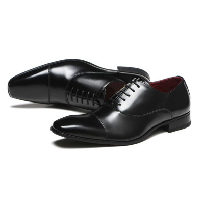 2021 High quality New Luxurious Patent Leather Men Blue Black Wedding Oxford Lace-Up Business Suit Men's Dress Shoes