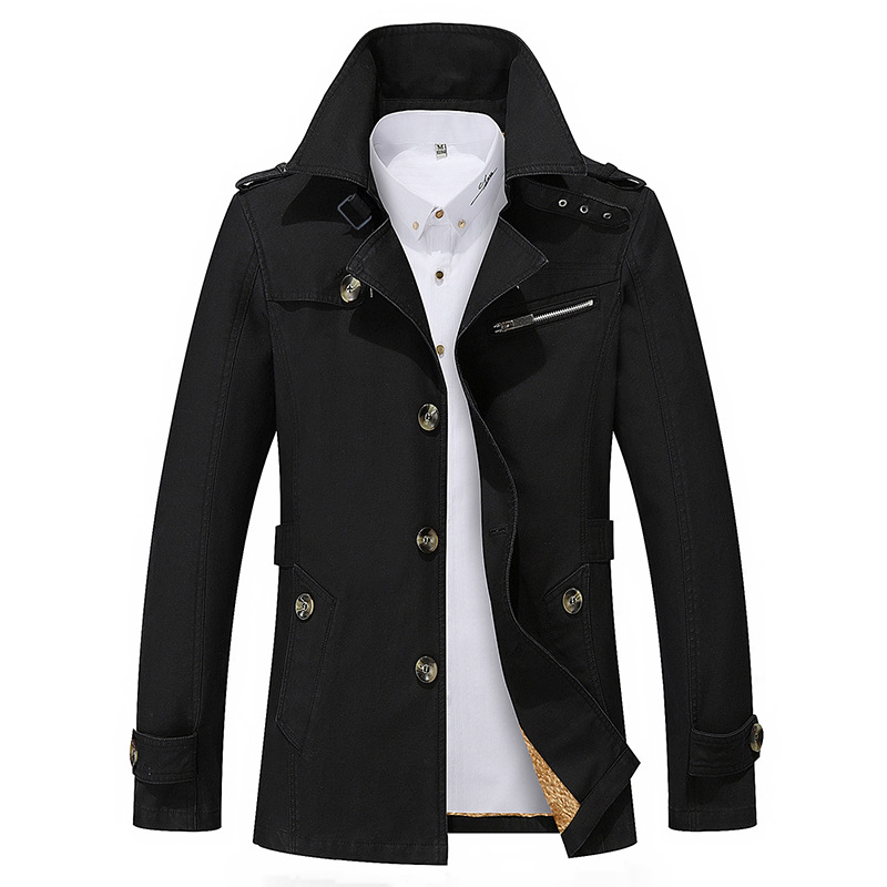 2021 High quality Men Autumn Business Casual Jacket male Outdoor long lapel Windbreaker Jackets men's Trench Coat