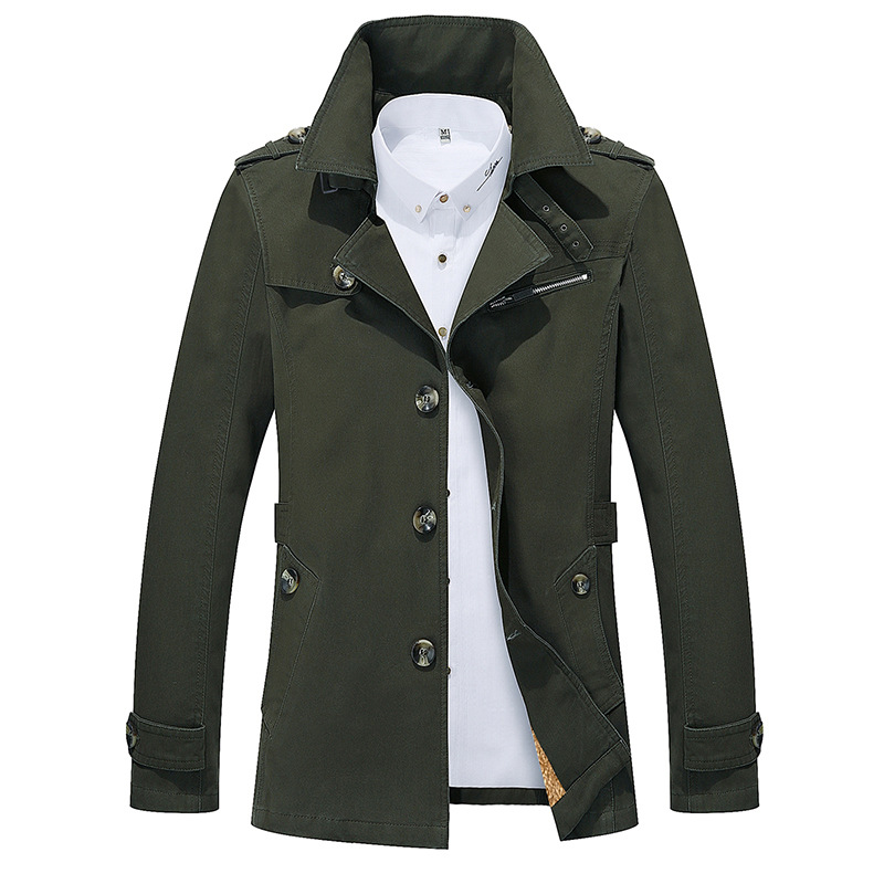 2021 High quality Men Autumn Business Casual Jacket male Outdoor long lapel Windbreaker Jackets men's Trench Coat