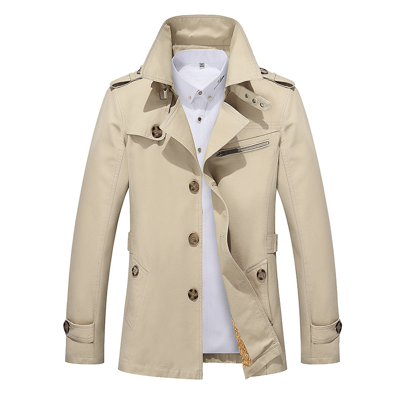 2021 High quality Men Autumn Business Casual Jacket male Outdoor long lapel Windbreaker Jackets men's Trench Coat