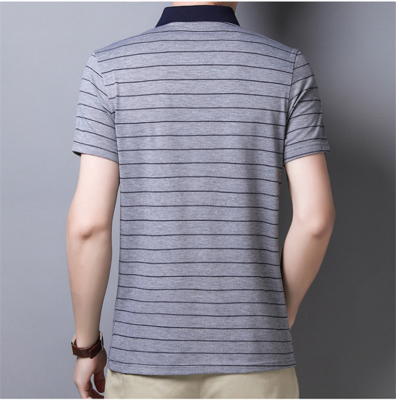 2021 High quality Men Striped Polo Shirt Cotton Short Sleeve Shirts High Quality Summer Clothes Casual Polo Men Tops