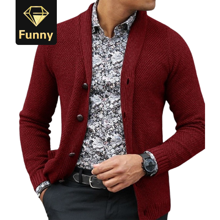 2021 High quality Fashion Men Wool Sweater Mandarin Collar Casual Pullover Cotton Long Sleeve Clothing Solid Coat