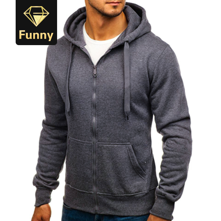 2021 High quality New Men's Casual Zipper Hoodies Sweatshirts Male black Green Solid Color Hooded Outerwear Tops